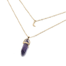 Load image into Gallery viewer, Hot sale Hexagonal Column Quartz Necklaces Pendants Fashion Natural Stone Bullet Pink Crystal Pendant Necklace For Women Jewelry