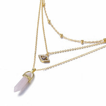 Load image into Gallery viewer, Hot sale Hexagonal Column Quartz Necklaces Pendants Fashion Natural Stone Bullet Pink Crystal Pendant Necklace For Women Jewelry